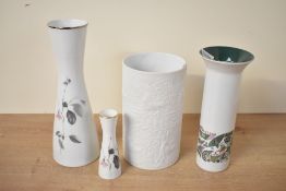 A quantity of 20th-century German Rosenthal porcelain vases, including a Cuno Fischer studio linie