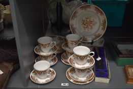 A 20th-century Colclough Bone China 'Royale' part tea set/dinner service, featuring an ornate floral