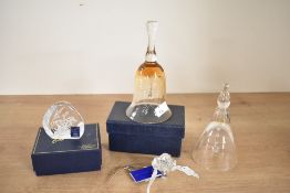 A quantity of 20th-century crystal ware, comprising four items: a Swarovski rose, a Dartington