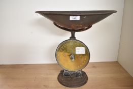 A large early 20th-century Salters No.5 cast iron and brass Family Scale, featuring a cast iron base