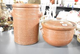 Two large 20th-century salt glazed stonewares, to include an Errington Reay & Company storage pot,