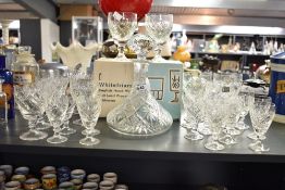 A selection of mid 20th century Whitefriars 'Garland' pattern cut glass lead crystal glasses and