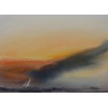 Trevor Castle (British 20th Century) A collection of four watercolours, seascapes with vibrant