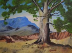 Henry Leaver (20th Century) Oil on board 'Rawnsley's Bluff, Flinders Range' a depiction of the
