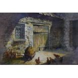 *Local Interest* Trevor Beeby (British 20th Century) Watercolour 'Quiet Corner of The Farmyard',