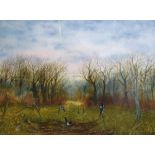 *Local Interest* C.E Rich (British Contemporary) Watercolour '3 Magpies', a detailed study of the