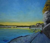 *Local Interest* Greg Gilding (British Contemporary) Oil on canvas 'Mawwdach Valley Barmouth from