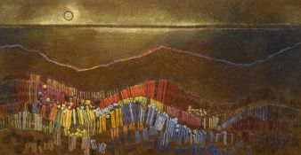 *Local Interest* Meg Falconer (Contemporary) Embroidery 'Cumbrian Autumn' a vibrant depiction of the