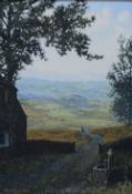 *Local Interest* Stephen Darbishire (British b.1940) Oil on board 'Johnny's Late' depicting a border