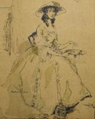 After William Nicholson (19th Century) Lithograph 'Sophia Western', entitled lower left, within card