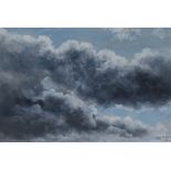 Meg Stevens (British 1931 - 2012) Gouache on paper, a tumultuous sky, signed and dated (1984) in