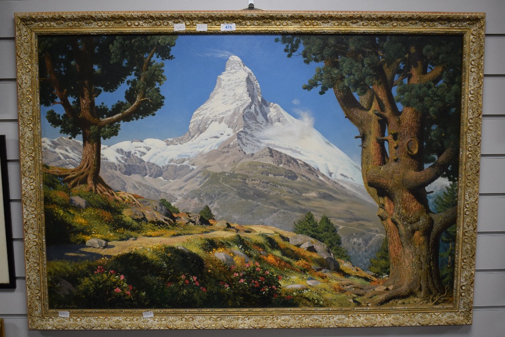 *Local interest* Geoffrey H Pooley (British 1908 - 2006) Oil on canvas, depicting iconic European - Image 2 of 6