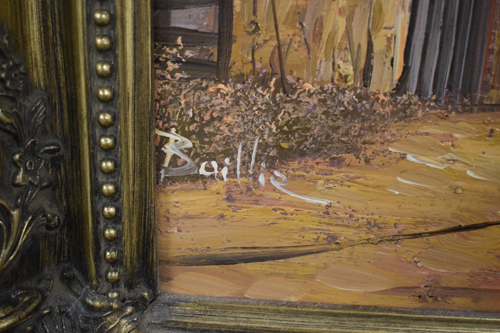 Ballie (20th Century) A pair of oils on canvas, estuary scenes in warm tones with sailboats and - Image 3 of 8