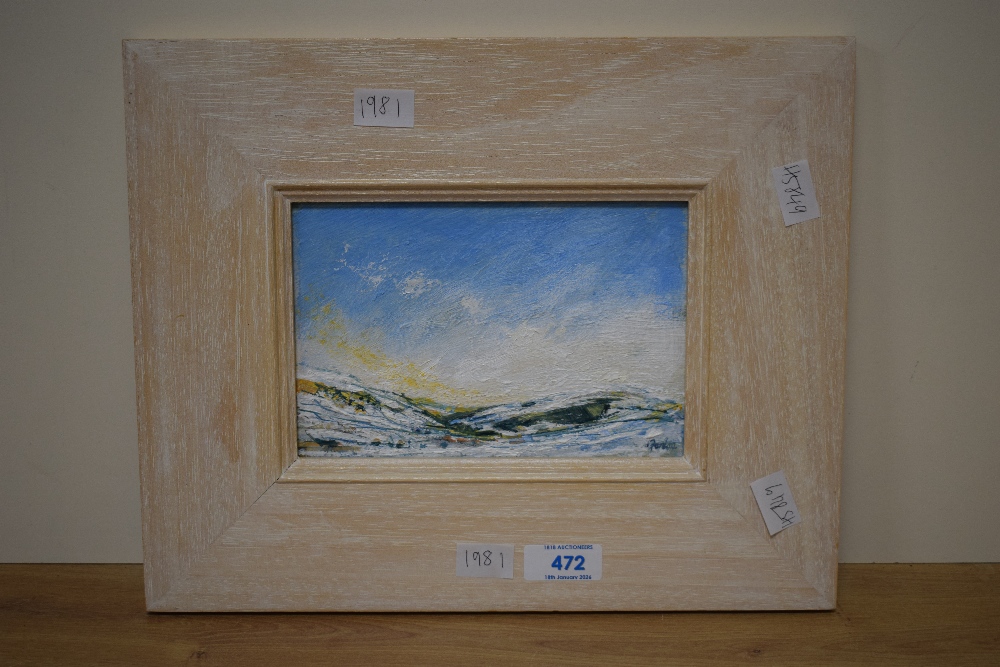 Frank Gordon (British B.1943) Oil on board 'Snowfall', capturing winter over the Yorkshire Dales, - Image 6 of 6