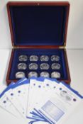 The Vice Admiral Lord Nelson Sterling Silver Proof Crown Coin Collection, Issued The Isle Of Man,