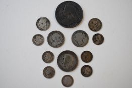 Silver Coinage Comprising, A Queen Victoria 1897 Silver Crown, A George V 1914 Silver Florin, A