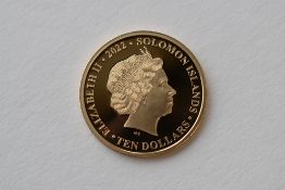 A Queen Elizabeth II 2022 Gold Proof Sovereign, Platinum Jubilee, Issued Solomon Islands, Obv