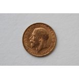 A George V 1911 Gold Half Sovereign, Royal Mint, Rev George and Dragon. 4.00 Grams