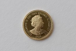 A Queen Elizabeth II 2022 Gold Proof Sovereign, Remembrance Day, Issued Alderney, Obv Portrait