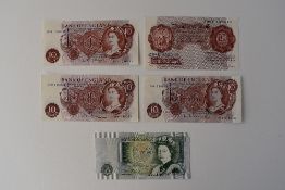 Bank Of England Banknotes, Comprising, A Series B, 10 Shilling, L K O'Brien Z05X459013. Series C,