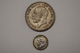 A George V 1935 Jubilee Crown, A George V 1925 Silver Sixpence, Nice Toning Around The Periphery.(