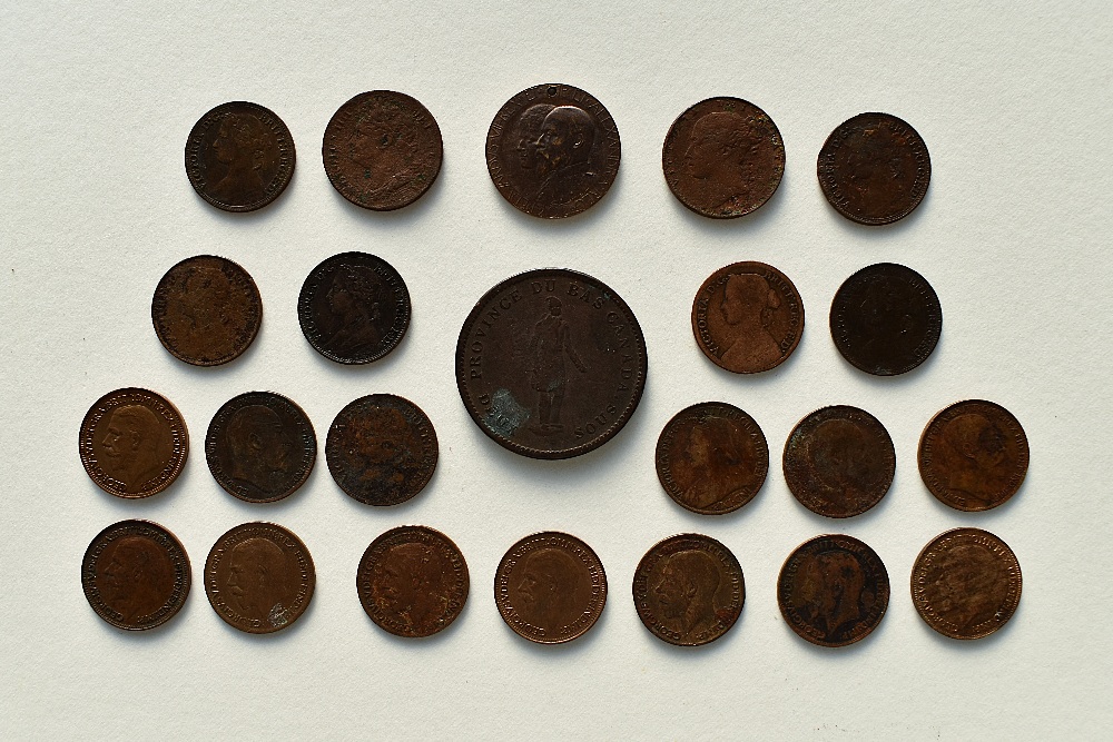 A Collection Of Farthings Comprising George IV 1825, Queen Victoria 1860, 1875, 1878, 1879, 1882,