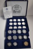 A Boxed Set Of Silver Proof Formula One Motorsport Commemorative Crowns, Minted 1992-1996, For,