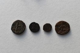 Ancient Copper Coins, Possibly Byzantine, Diameters 2x 22mm, 1x 17 mm And 1x 14mm (4)
