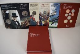 A Royal Mint 2015 Annual Coin Set, BU, Comprising, A Churchill £5, Waterloo £5, Magna Carta £2,