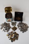 An Amount Of Twentieth Century British And World Coinage, Comprising, Halfcrowns, Two Shillings, One