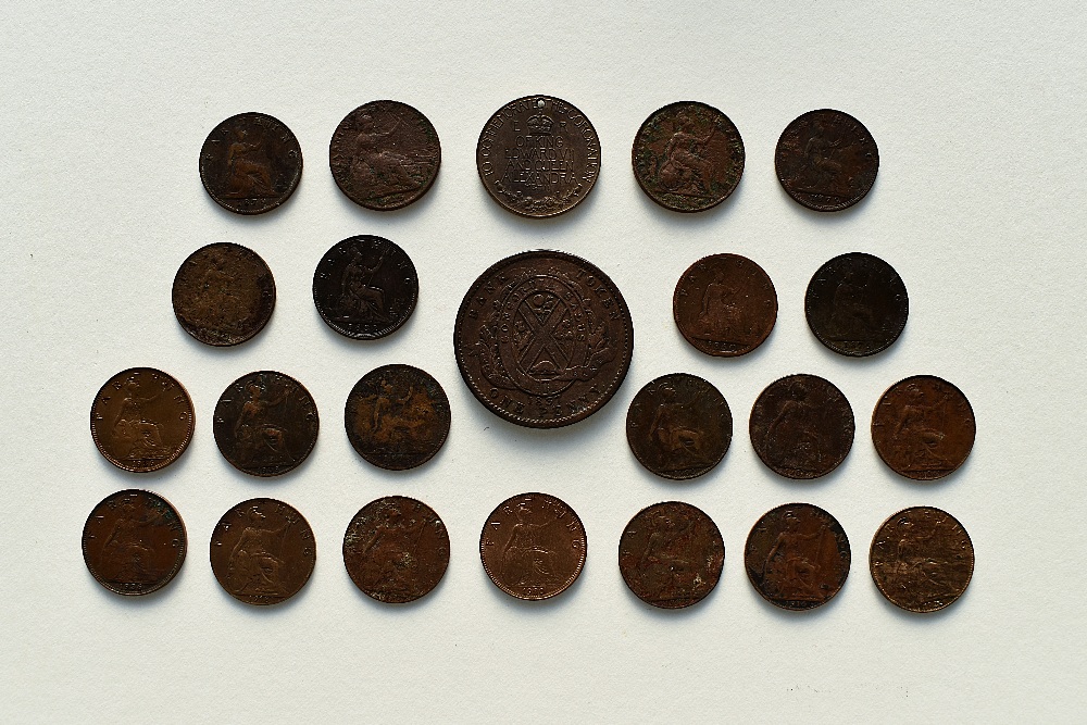 A Collection Of Farthings Comprising George IV 1825, Queen Victoria 1860, 1875, 1878, 1879, 1882, - Image 2 of 2