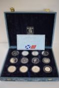 A Royal Mint Silver Proof Commonwealth Games Commemorative Coins Boxed Set, Including The Bahamas,