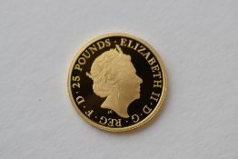 An Elizabeth II 2021 Gold Proof Twenty Five Pound Britannia, Royal Mint, Obv Jody Clarke Portrait Of