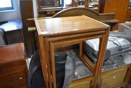 A nest of three 1970s teak tables, thought to be G-Plan but unmarked, 48cm x 53cm x 43cm