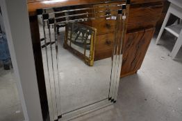 A modern rectangular wall mirror, having a mirrored mosaic 'frame' 60cm x 92cm