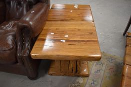 A pair of rustic occasional tables, believed to be Rhodesian (Zimbabwe) Ironwood, of square form wi