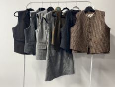 Assorted women's tweed and tartan waistcoats, in the style of modern tailoring, to include Next,