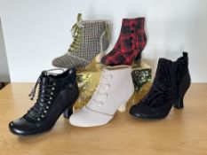 Five pairs of semi formal low heeled Joe Browns, Hush Puppies, Ruby Shoo and Laura Vita brand shoe