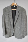A vintage St Michael tweed blazer in black and white flecked Herringbone Pure New Wool, Made in