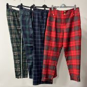 Five pairs of tartan trousers to include Holland Cooper, Royal & Plaid of Scotland, Heine, in wool