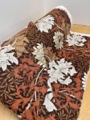 A quantity of mid-century vintage William Morris 'Chrysanthemum' woven cotton fabric in brown,