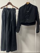 Two Victorian or Edwardian garments comprising a short wool jacket with decorative cording detail at