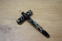 A Mabie Todd & Co Swan austerity pen no imprint number WWII, lever fill fountain pen in Black and