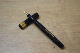 A Mabie Todd & Co Swan SF2 lever fill fountain pen in Chaised Black Hard Rubber with broad band to