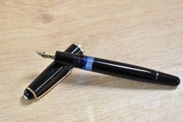 A Montblanc 342 piston fill fountain pen in Black having Montblanc 14K 585 nib. A rare pen