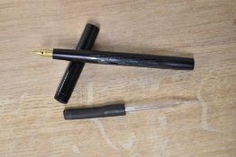 A boxed The Blacky eye dropper fill fountain pen in Black Hard Rubber having Double RT nib. With