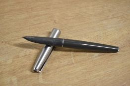 A Parker 61 capillary fill fountain pen in Grey with Lustraloy cap