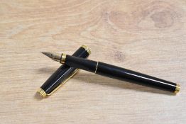 A Parker 75 converter fill fountain pen in Black Laque having Parker 585 France nib