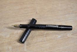 A boxed Waterman Ideal 12 lever fill fountain pen in chaised Black Hard Rubber having Watermans