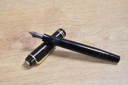 A Montblanc 234 1/2 twist fill fountain pen in Black with two narrow cap band having Montblanc 4 1/2